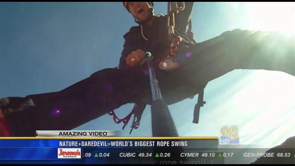 Nature + daredevil = World's biggest rope swing