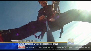 Nature Daredevil World S Biggest Rope Swing Cbs8 Com