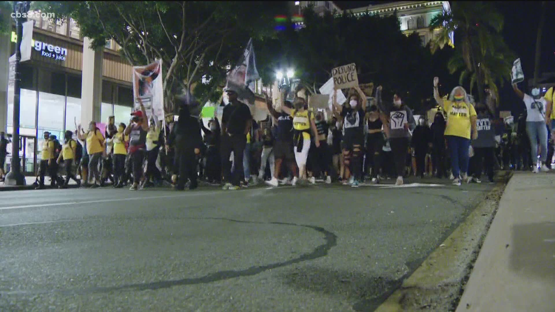 Most protesters dispersed Wednesday night around 9:15 p.m. saying they will come back each night at 8 p.m. to the area of 8th Avenue and B Street.