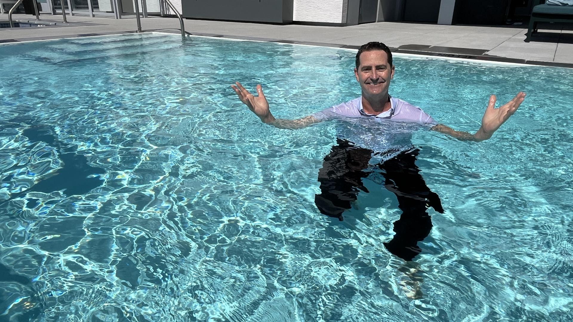 San Diego's highest swimming pool opens on the 40th floor of the 800 Broadway tower, offering panoramic city views.