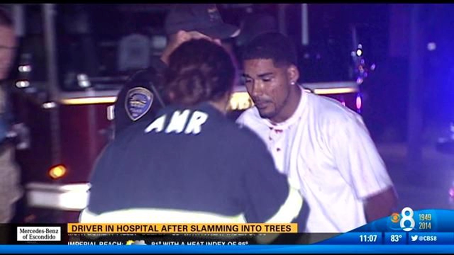 Driver in hospital after slamming into trees | cbs8.com