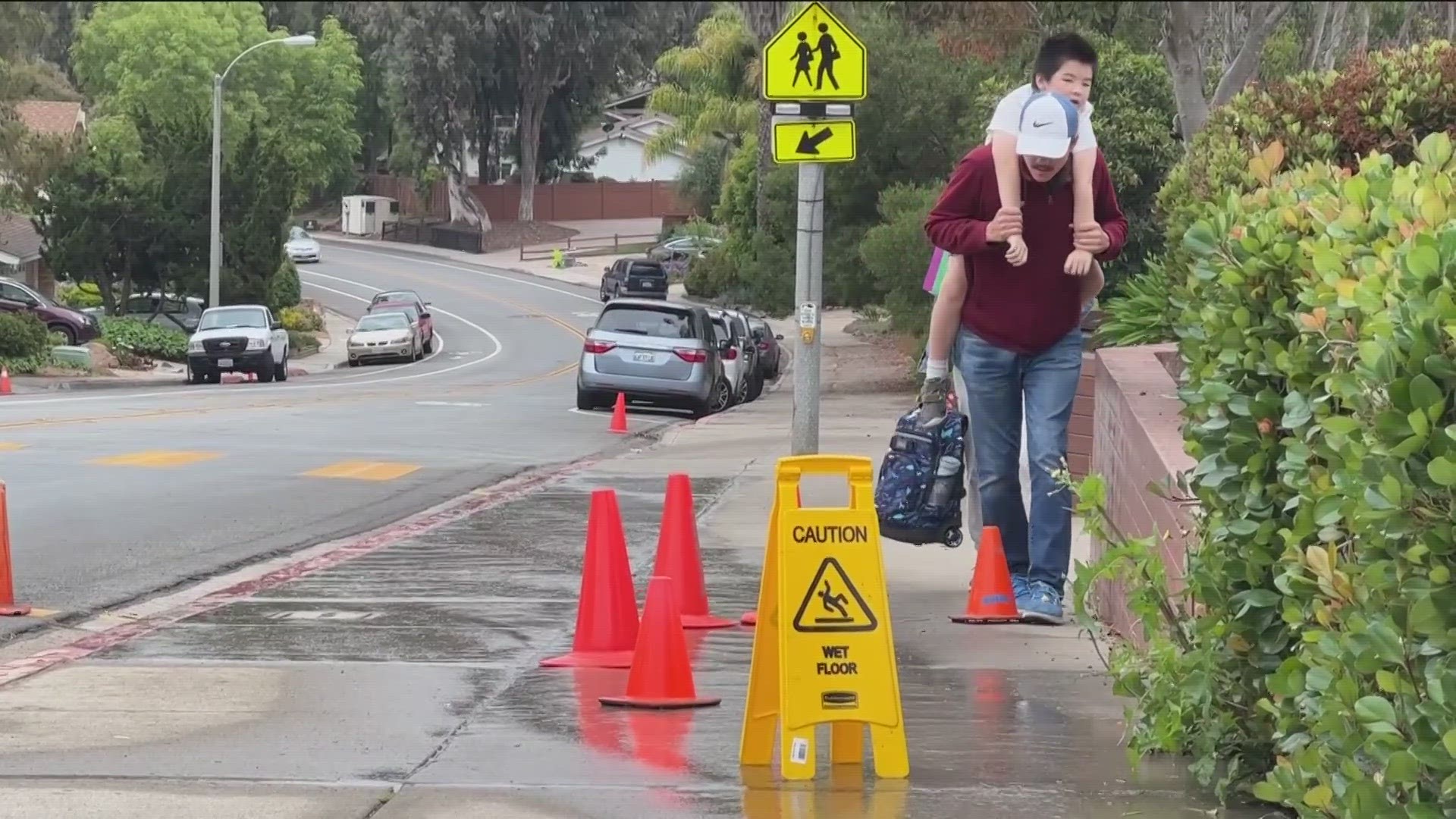 "The kids have to step over it. They can slip and fall. It’s a lot of water when we are trying to cut back," said a viewer who reached out to CBS 8 for help.