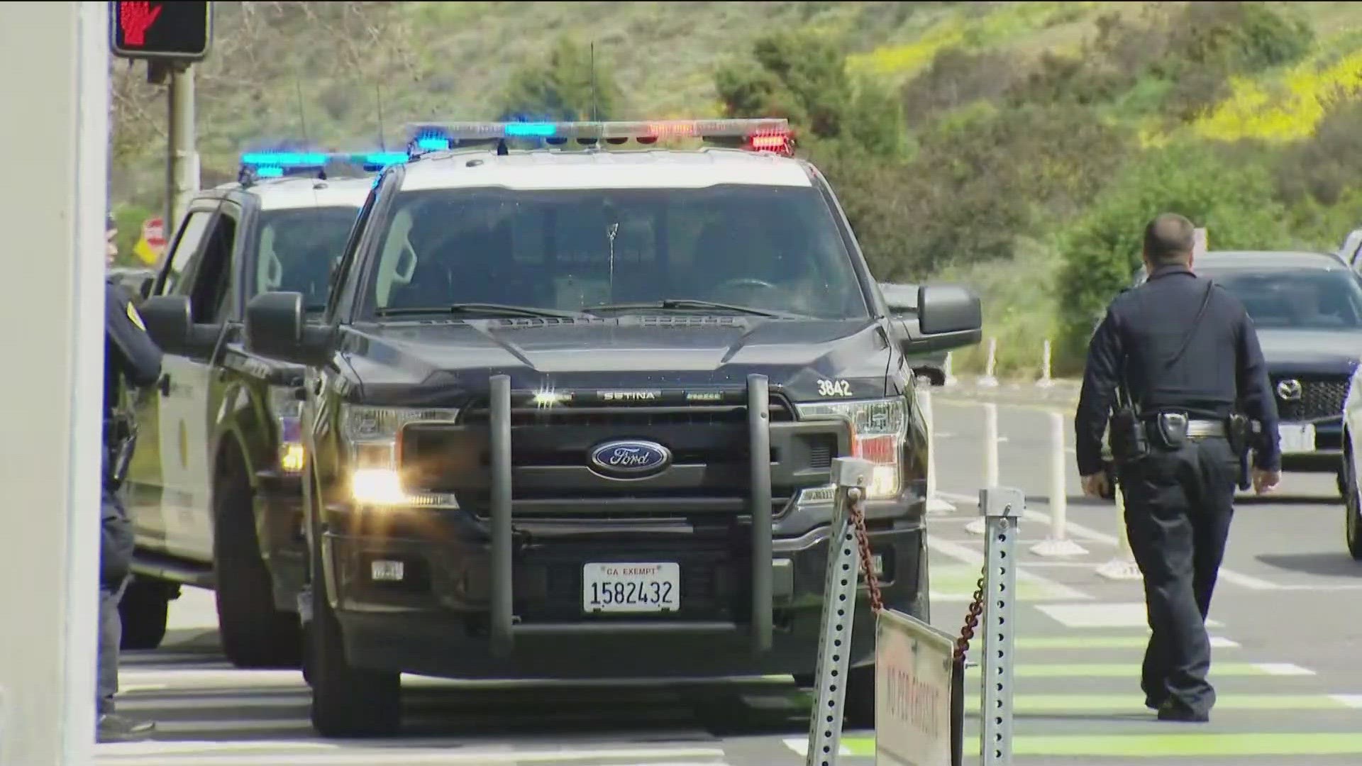 CBS 8 has learned that security alerted police after witnessing a person approaching an individual who ran away and a shelter-in-place order was issued.