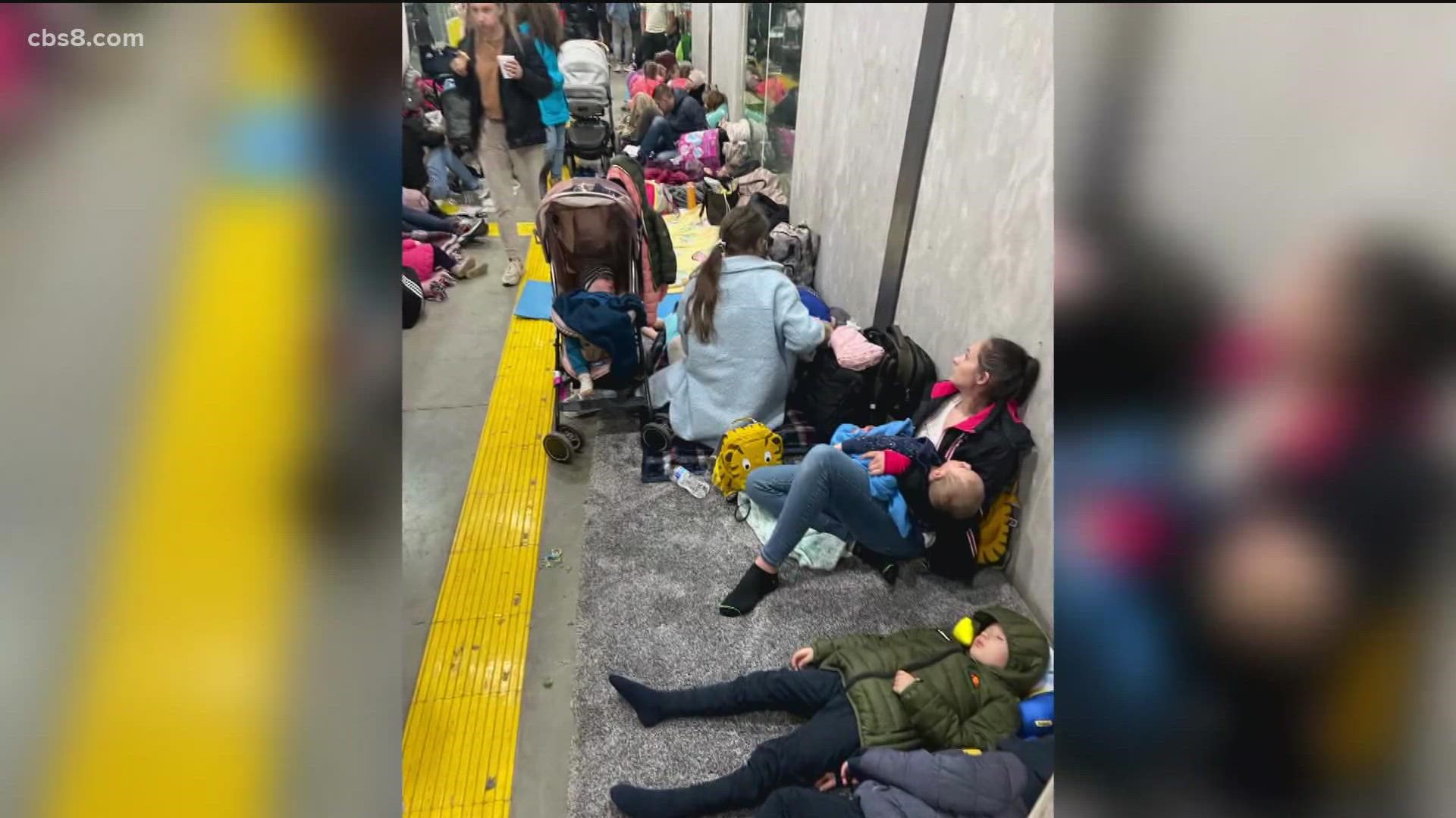 Long lines of Ukrainians trying to enter the United States have caused a backlog at the San Ysidro Port of Entry.