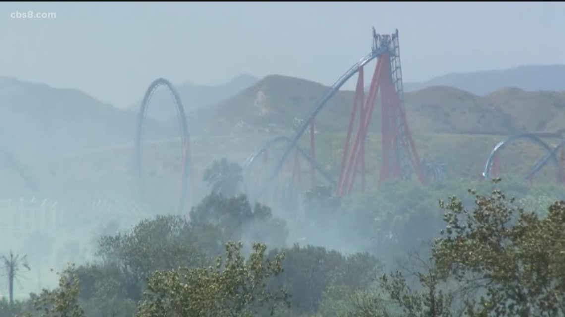 Gas Prices San Diego >> Brush fire prompts evacuation at Six Flags Magic Mountain ... Gas Prices San Diego >> Brush fire prompts evacuation at Six Flags Magic Mountain ...