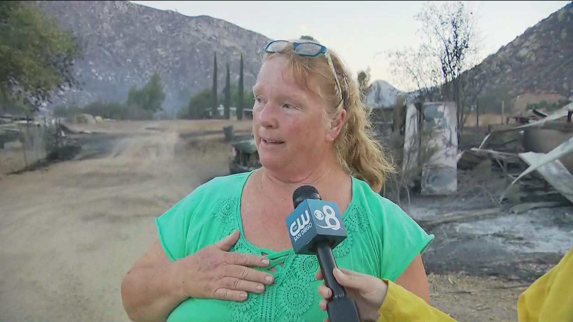 Becky explains about how she received the news that she had to evacuate after the Border 32 Fire broke out.