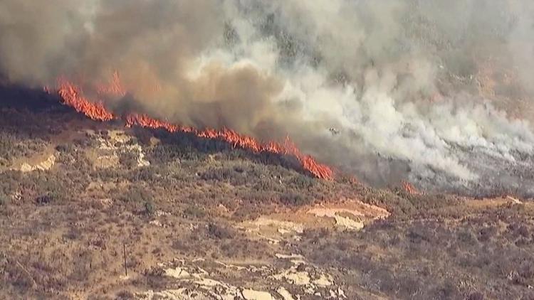 Brush fire, smoke, flames in East San Diego County near Dehesa | cbs8.com