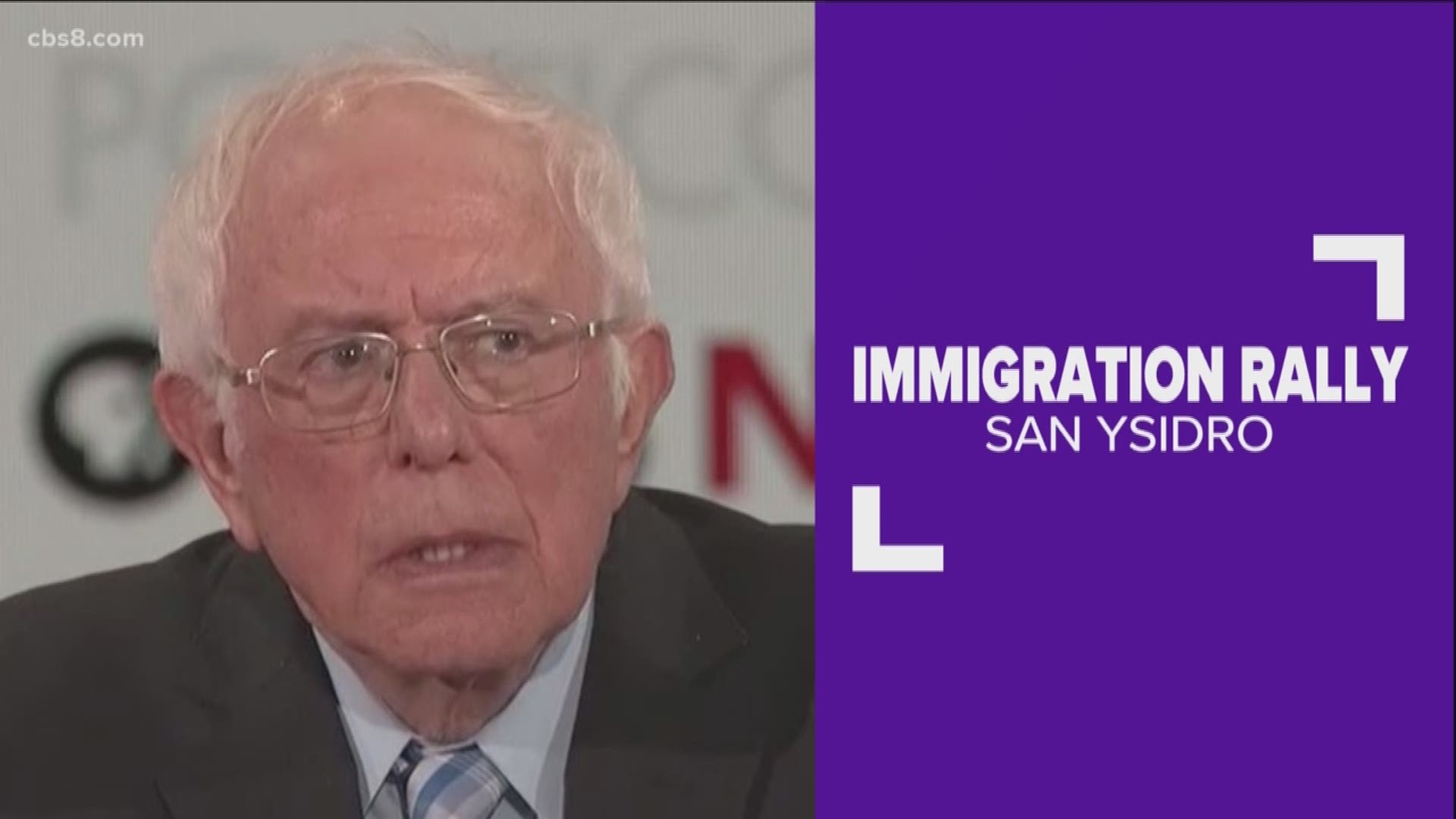 Bernie Sanders supporters getting ready to for immigration town hall at San Ysidro High School.