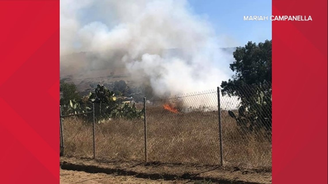Vegetation fire in Ramona forward rate of spread stopped at 4 acres