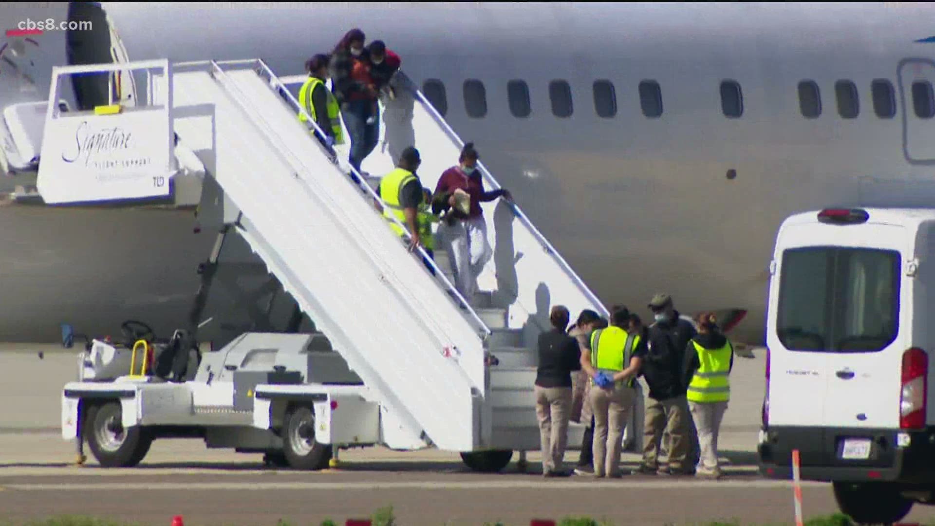 U.S. Border Patrol has resumed flying migrant families from Texas to San Diego for processing after a nearly two-year hiatus.