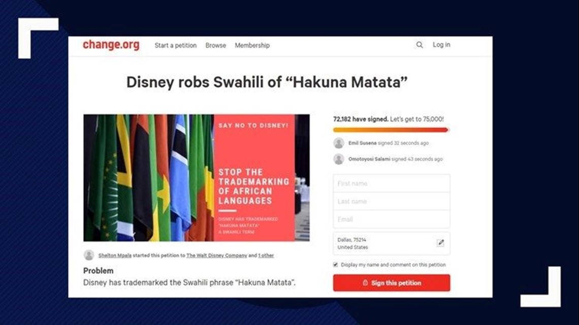 Online petition wants Disney to remove its trademark on 'Hakuna Matata