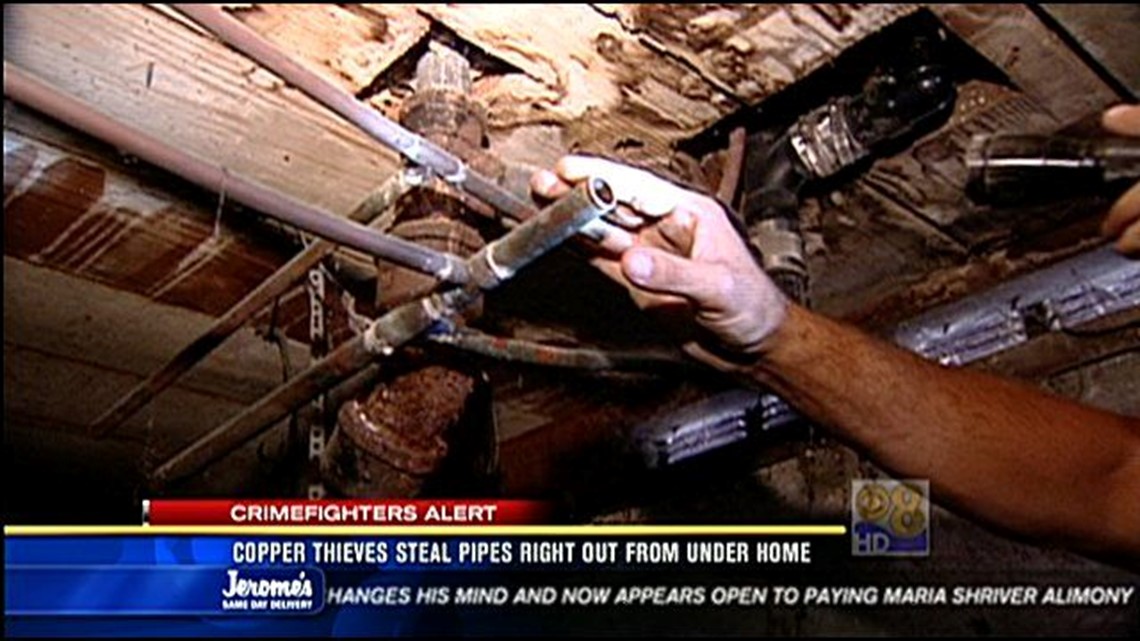 Copper thieves steal pipes right out from under home | cbs8.com