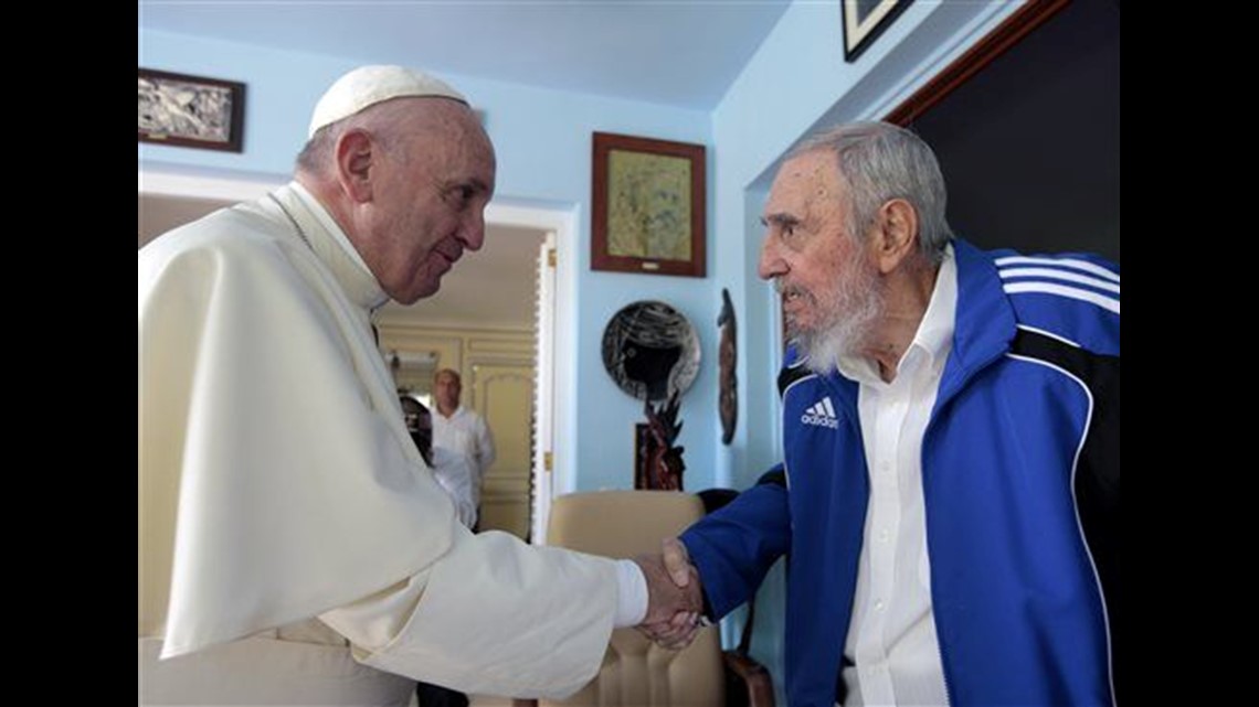 Pope meets Fidel Castro after warning against ideology cbs8