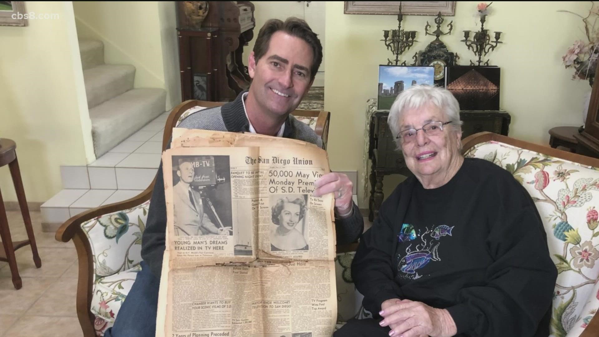 Sheila Donigan started watching KFMB TV in 1949 and still tunes in every day to the San Diego station.