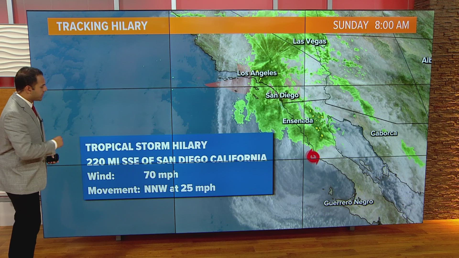 Once peaking as a Category 4 Hurricane, Hilary has been downgraded to a Tropical Storm as it continues up the coast of Baja, making its way to Southern California.