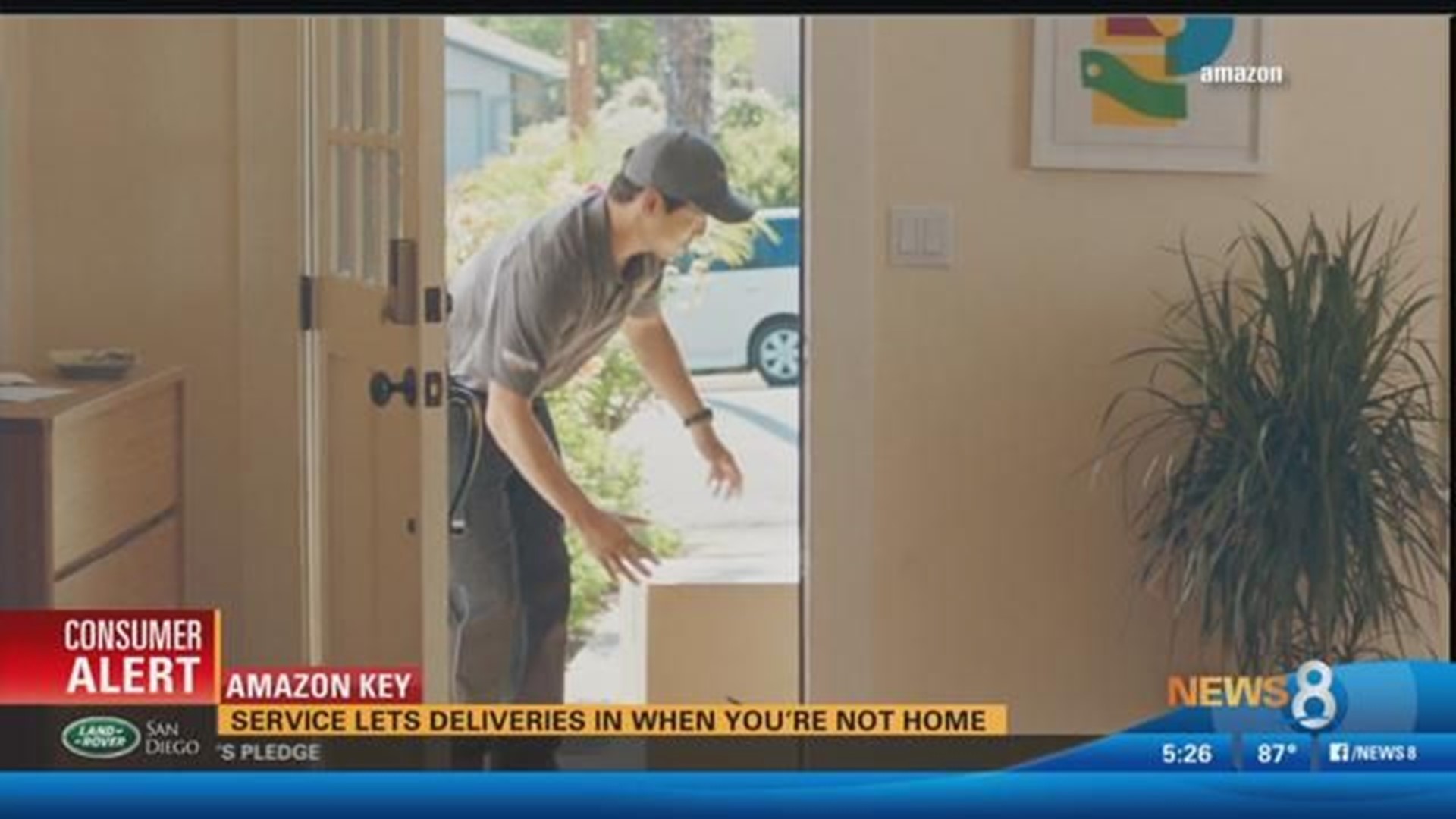 Not at home?  wants to come in and drop off packages