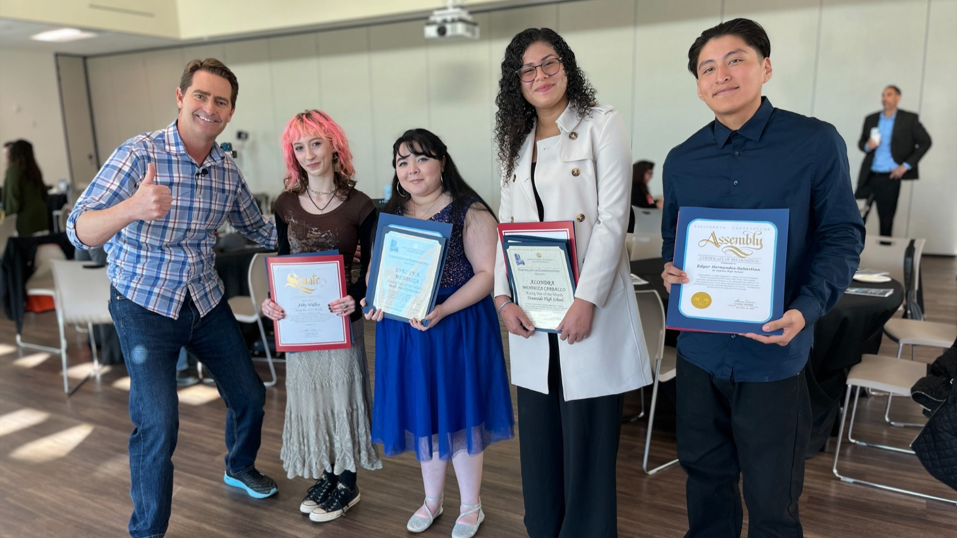 Four high school seniors were honored by the Oceanside Chamber of Commerce and the Oceanside mayor.