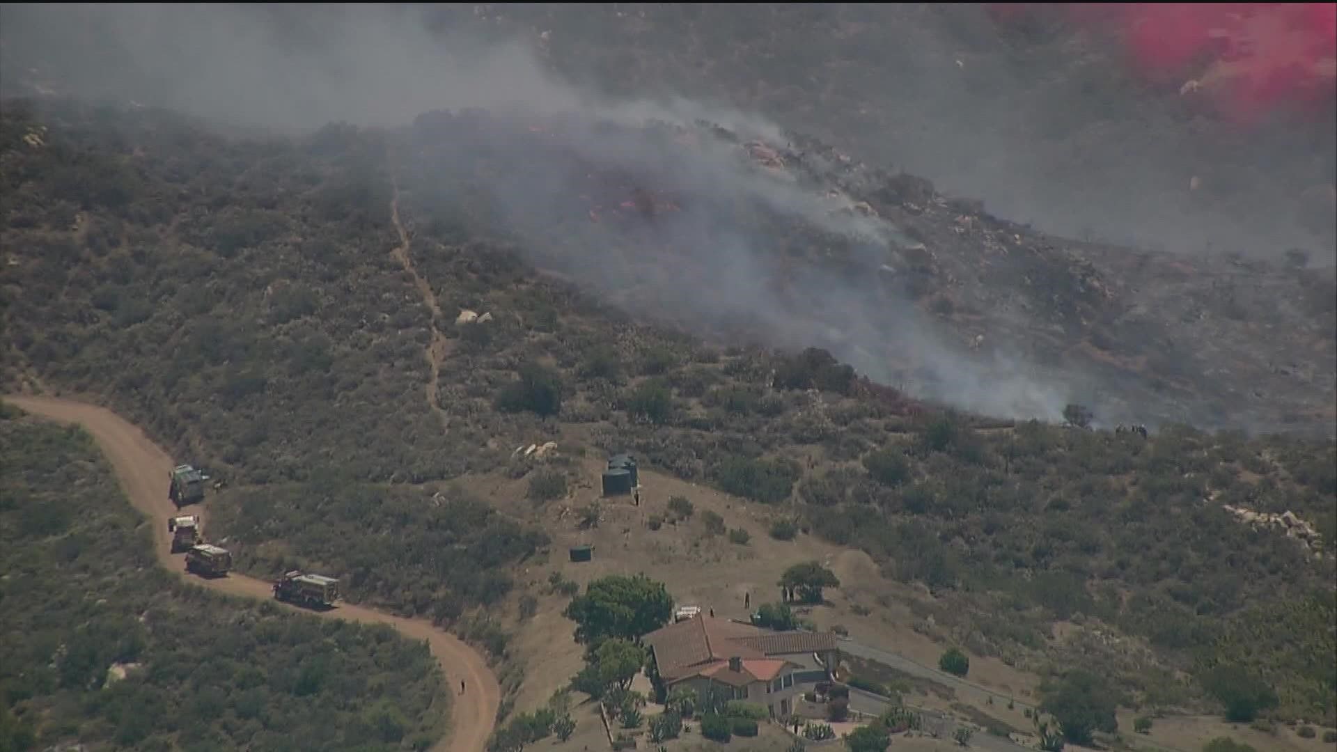 With people all across San Diego County feeling the heat, firefighters say the excessive temperatures coupled with high winds are making the dry brush ripe for fires