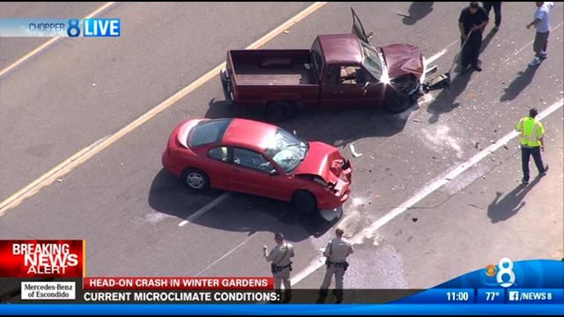 Head-on crash in Winter Gardens | cbs8.com