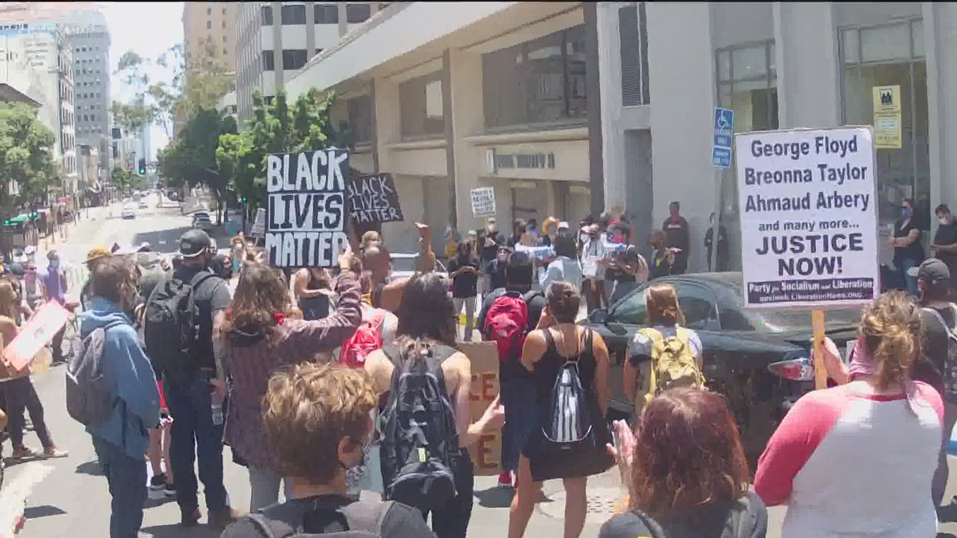 Around 3:45 p.m., SDPD reported that the demonstrators had left the area of headquarters. There were no arrests, incidents or injuries, according to authorities.