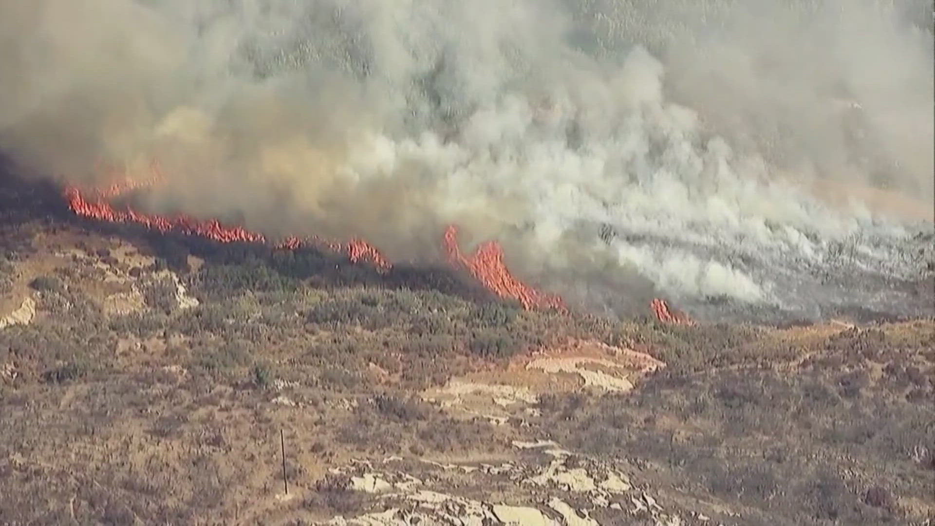 Brush fire, smoke, flames in East San Diego County near Dehesa | cbs8.com