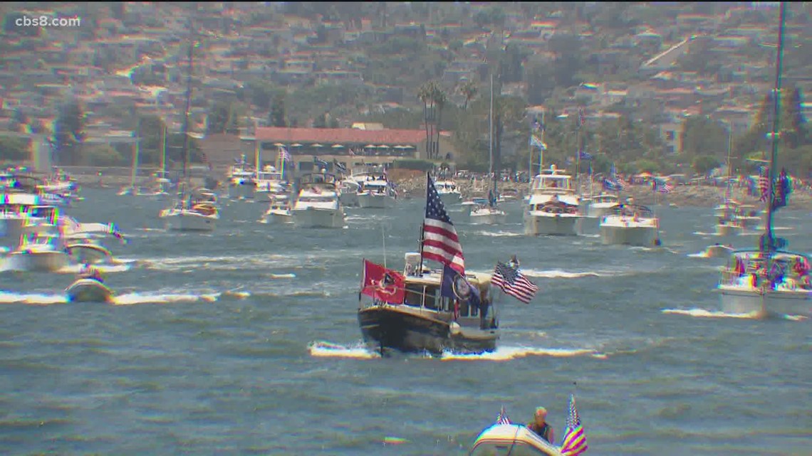 Boat parade on San Diego Bay to support President Trump