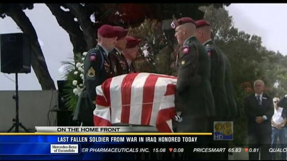 Last fallen soldier from war in Iraq honored Wednesday | cbs8.com