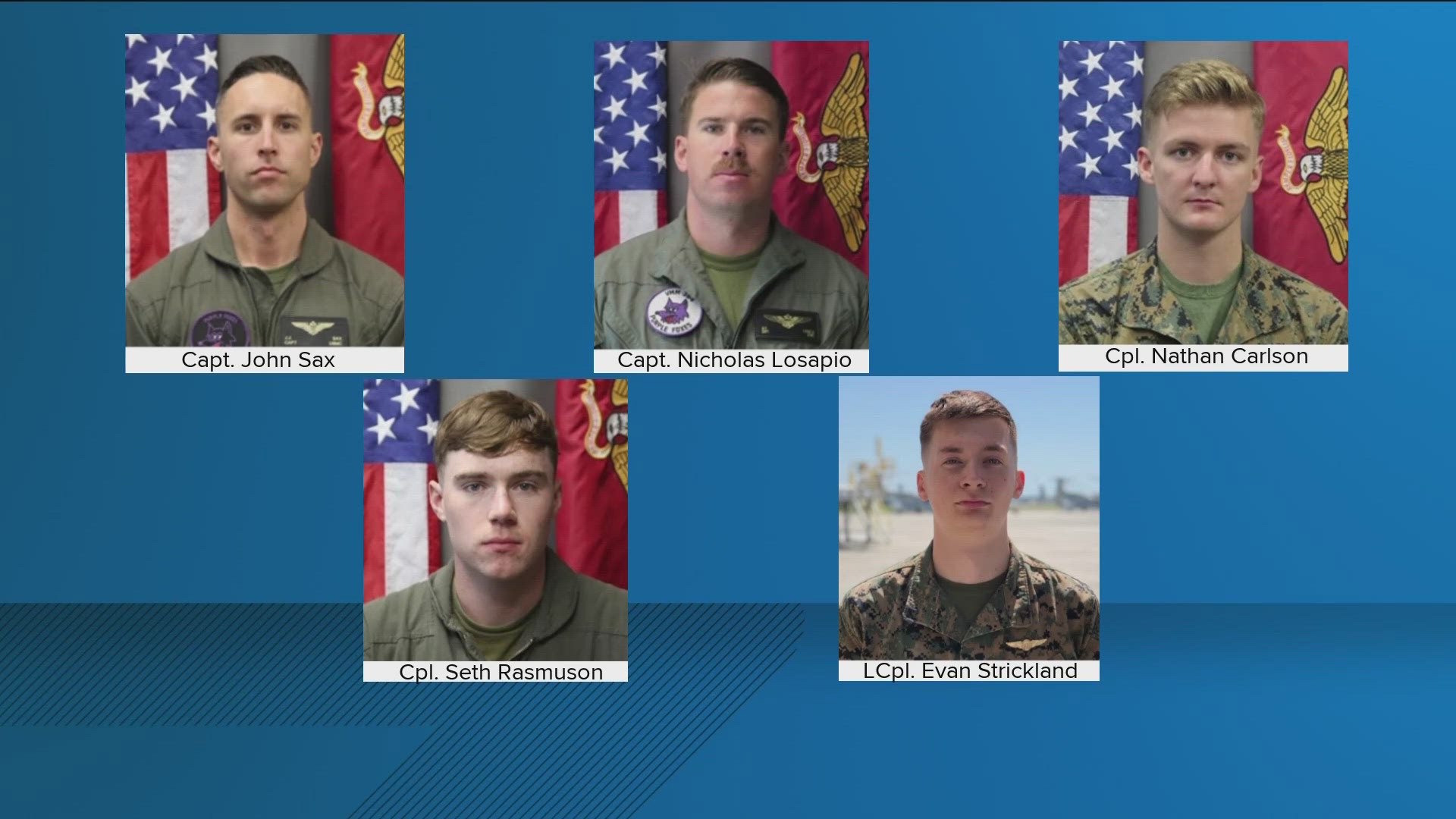 Five Camp Pendleton Marines killed in 2022 crashed in the desert near Glamis during routine training.