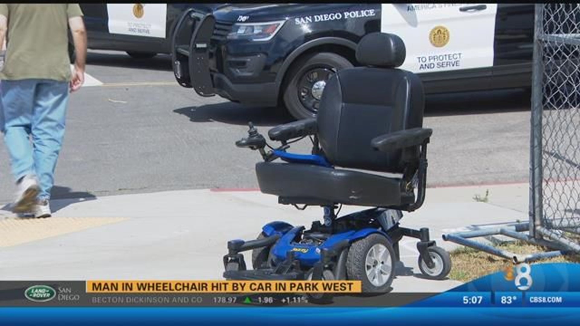 Man in wheelchair hit by car in Park West | cbs8.com