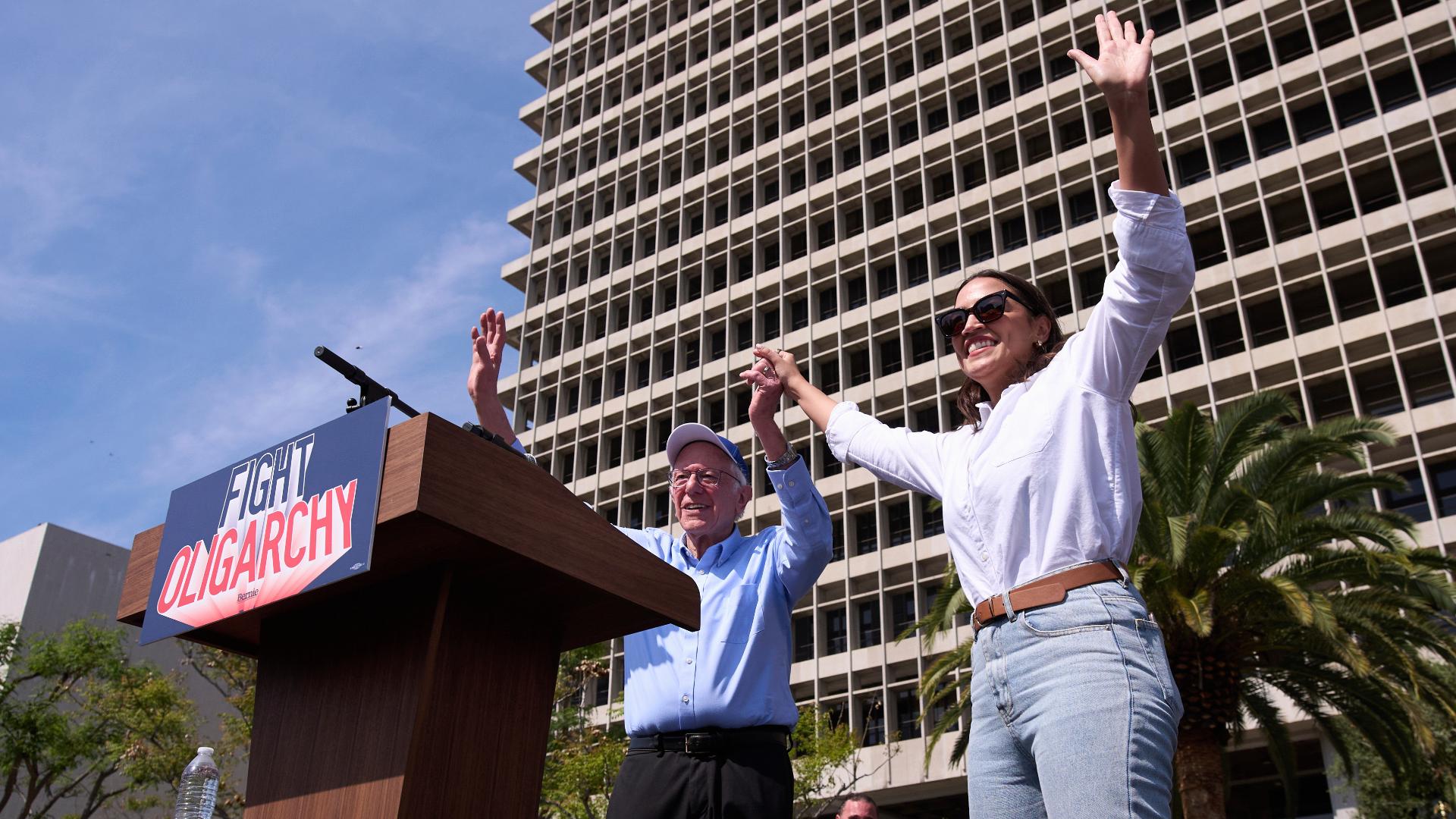 Bernie Sanders, AOC rally against Trump policies in L.A. | cbs8.com