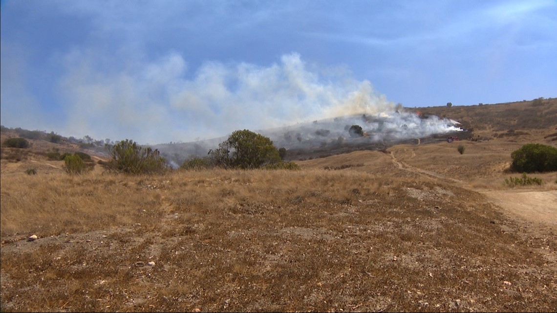 Poway Business Park brush fire contained