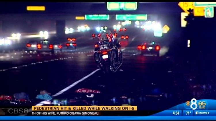 Man hit and killed while walking on I-5 | cbs8.com