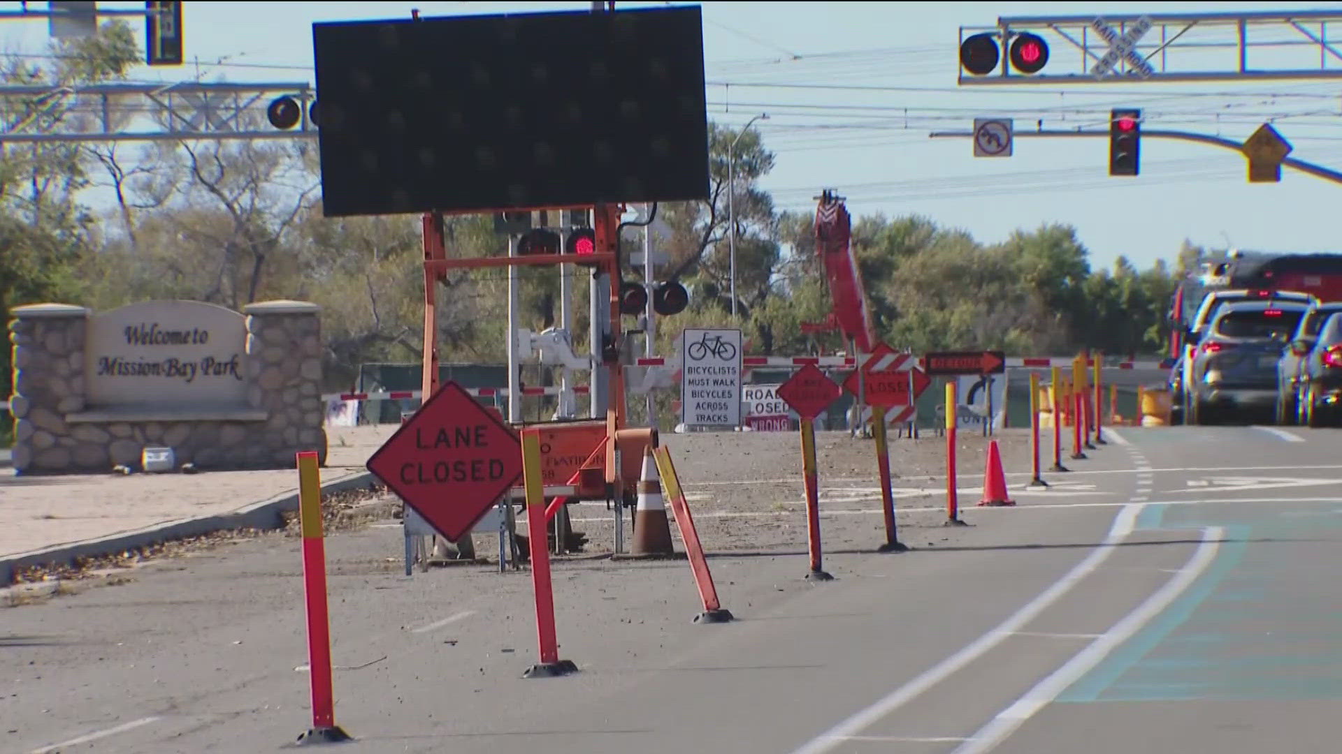 The stretch of Friars Road from Sea World Drive to Napa Street has been impacted since July 2021.