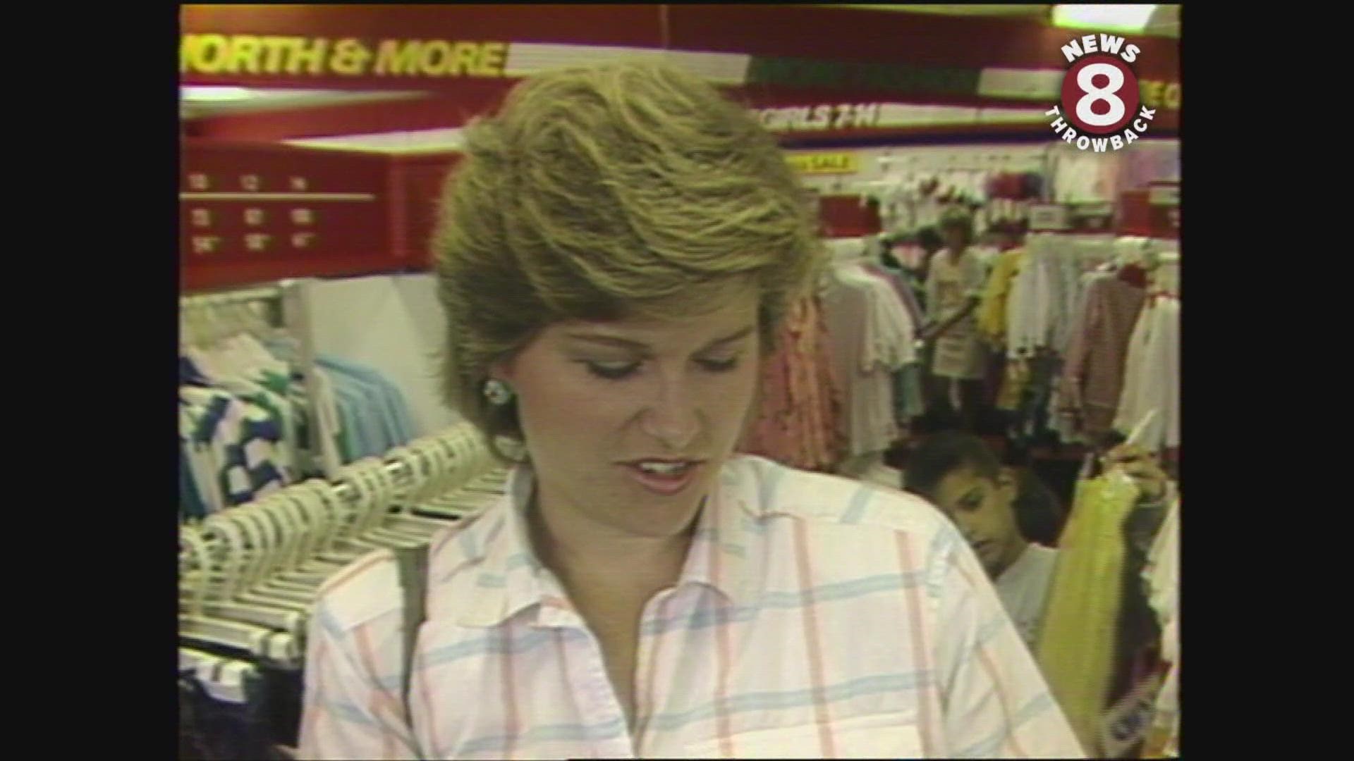 Shopping for new clothes for the school year 1987