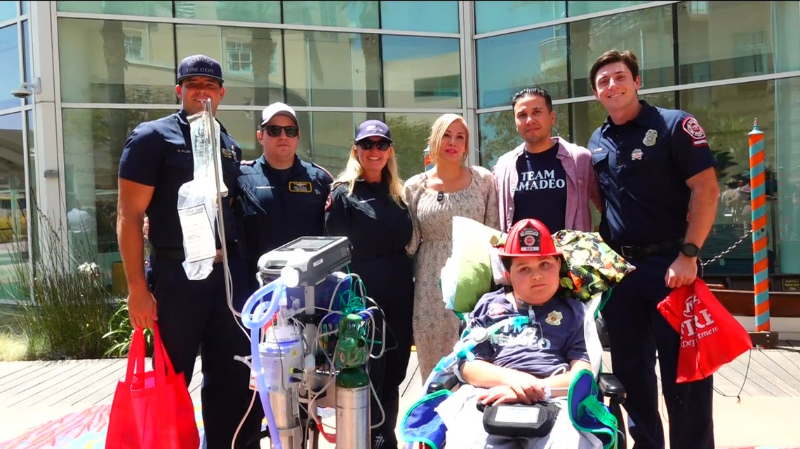 Oceanside boy who survived cardiac arrest reunites with first responders at Rady Children's Hospital
