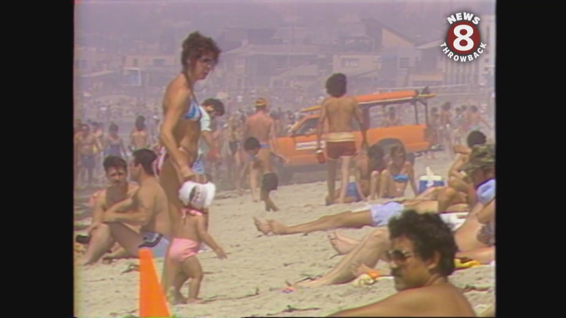 September 3, 1984  Good luck finding a plot of sand--it was a very busy day at Mission Beach!