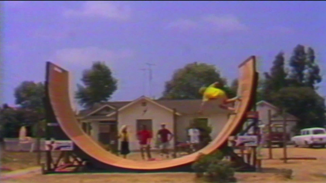 Inventor skateboarding half pipe sees video for first time | cbs8.com