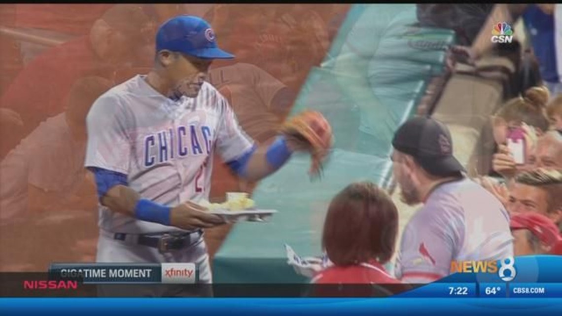Addison Russell gives Cardinals fan nachos (video) - Sports Illustrated
