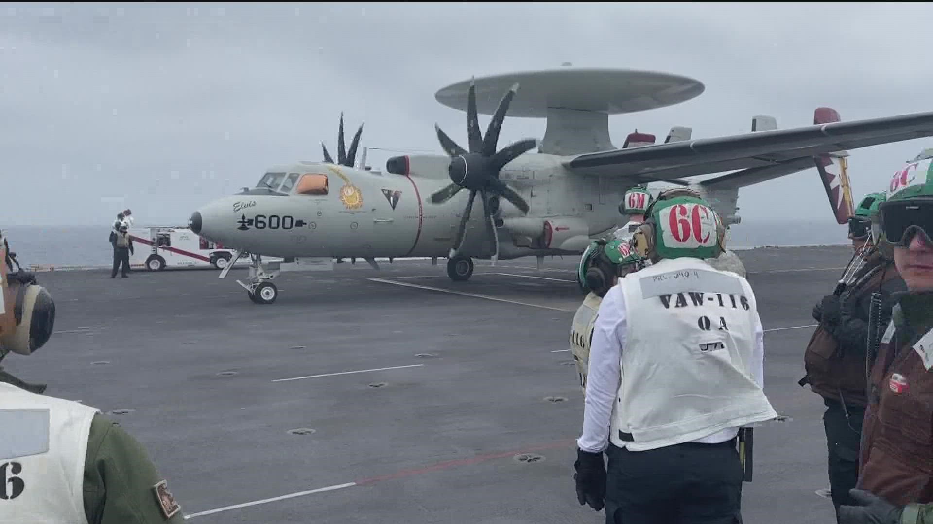 CBS 8 was given a chance to board the aircraft carrier for two days while at sea to get an inside look at life aboard the ship.
