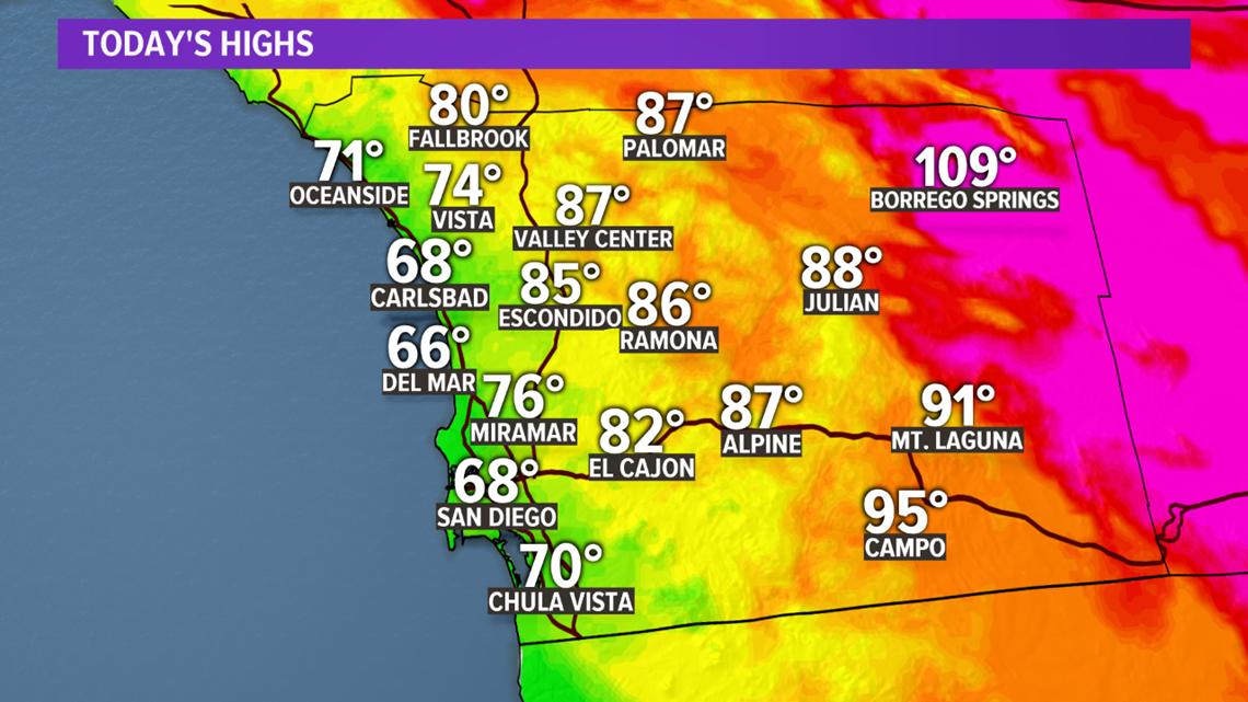 Seasonal weather continues | cbs8.com