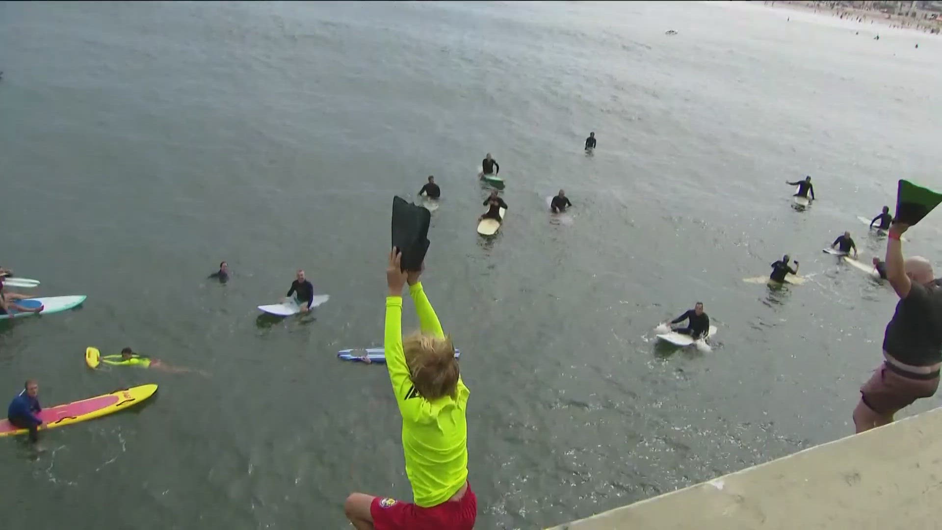 The public is invited to join in with Prevent Drowning Foundation of San Diego and the San Diego Junior Lifeguards for the annual Ocean Beach Pier Jump.