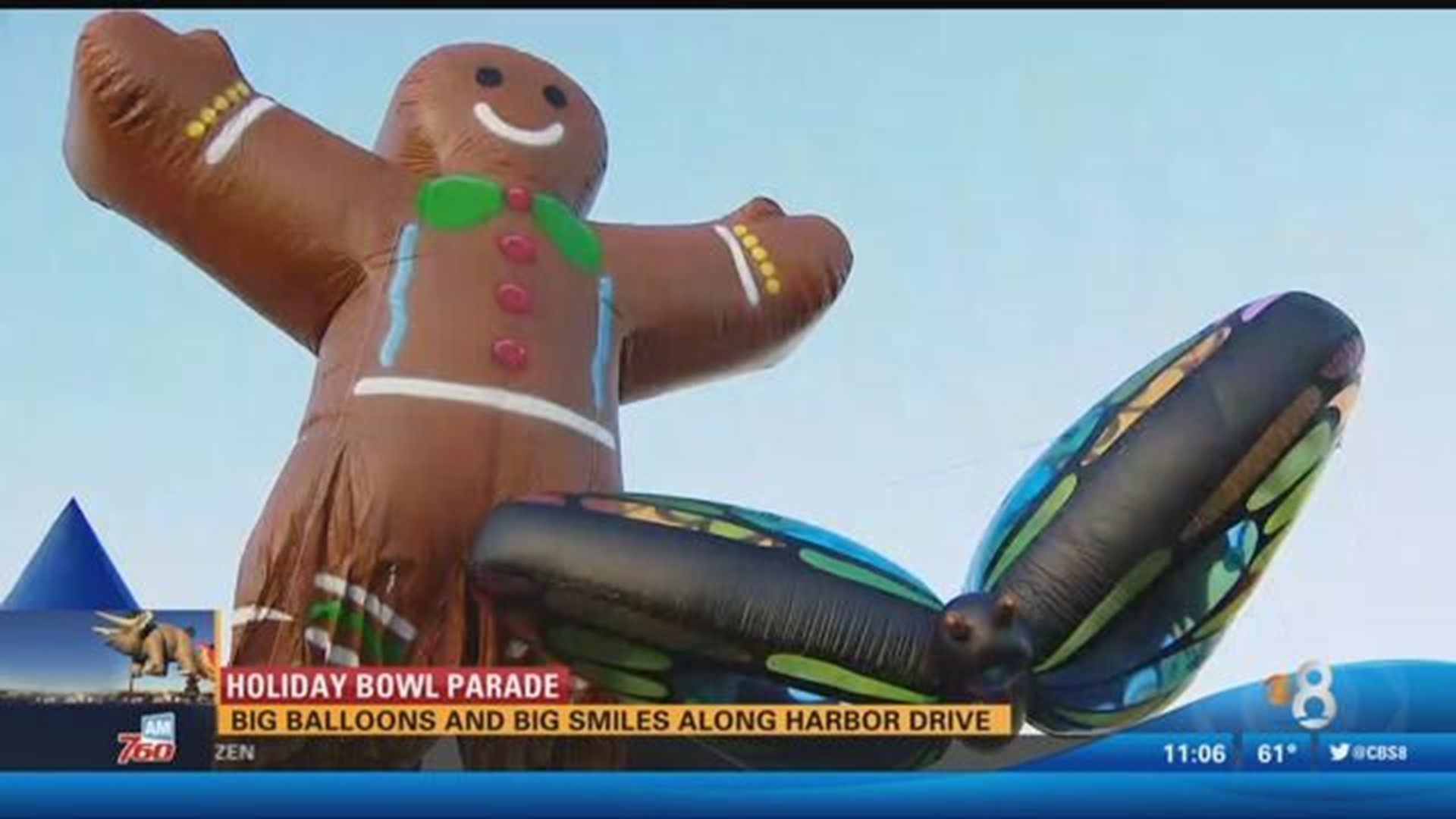 Holiday Bowl Parade floats through downtown San Diego
