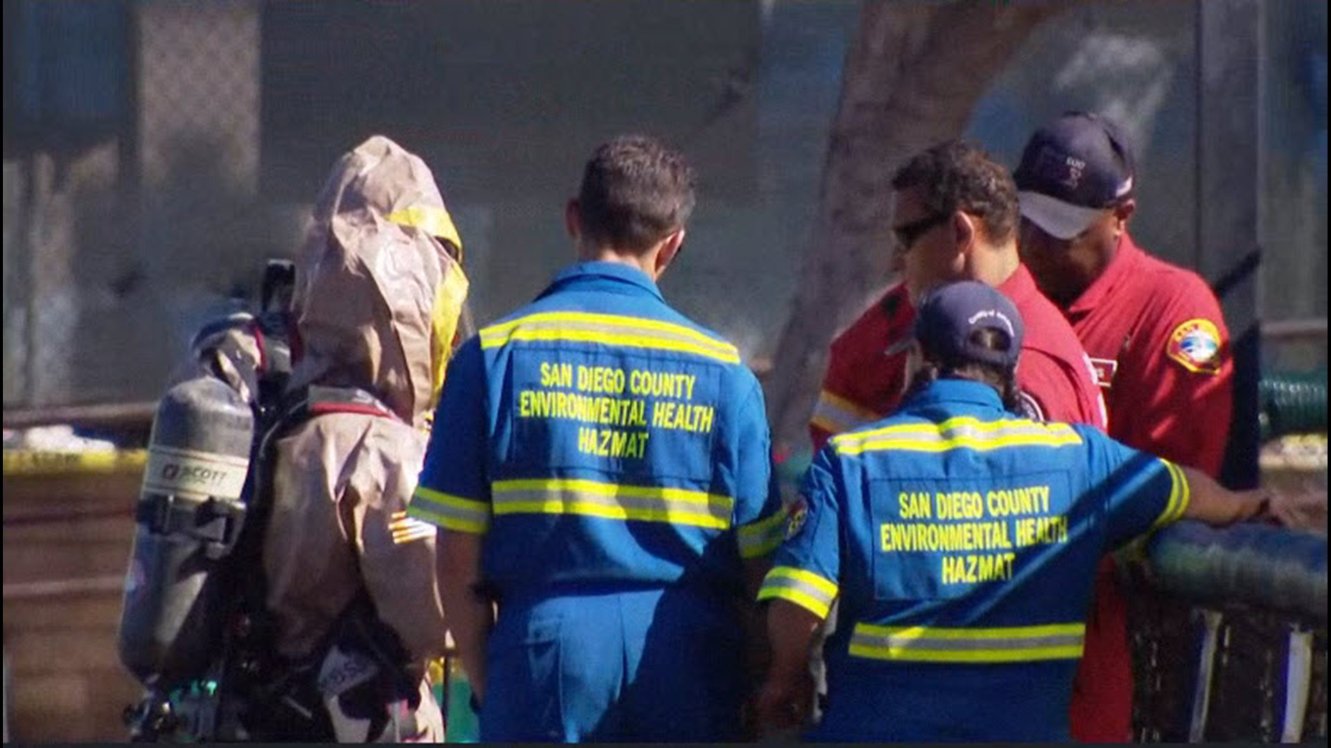 San Diego hazmat respond to chemical spill in University City