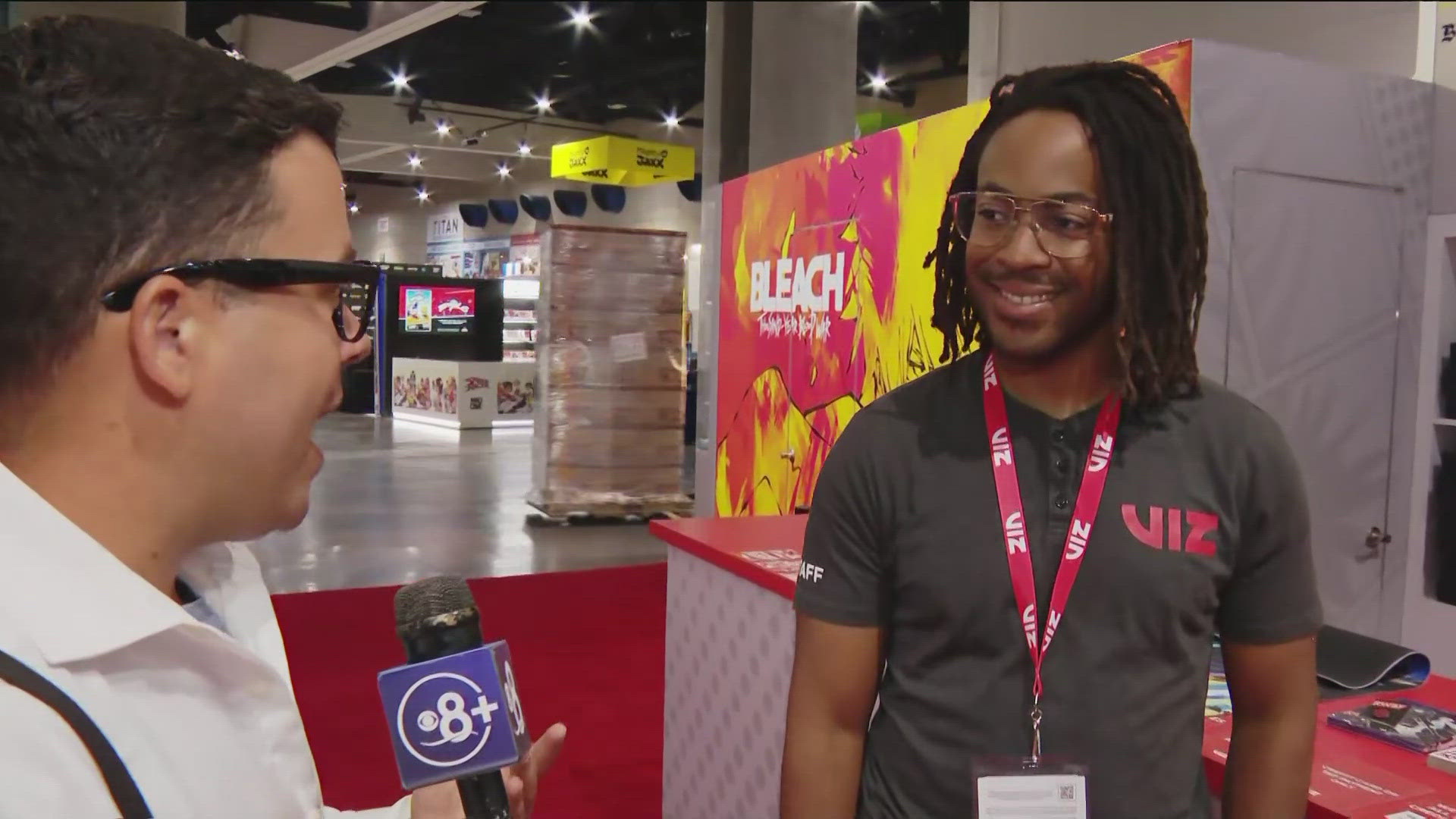 CBS 8's Chris Gros got a behind-the-scenes look at the VIZ Manga booth at San Diego Comic-Con this year. 