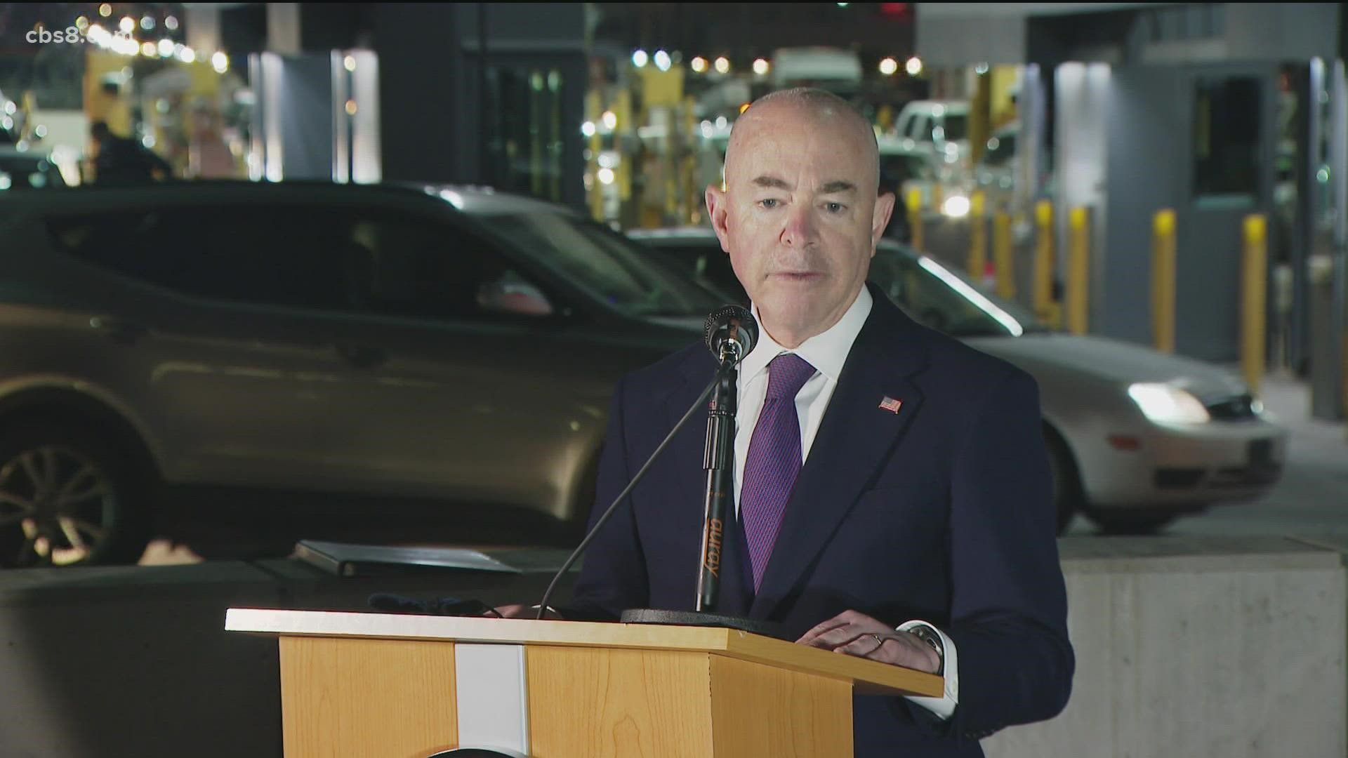 The visit marked the first time Alejandro Mayorkas has visited the San Ysidro Port of Entry since becoming Secretary of Homeland Security.