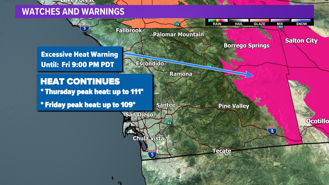 Excessive Heat Warning issued for San Diego County deserts | cbs8.com