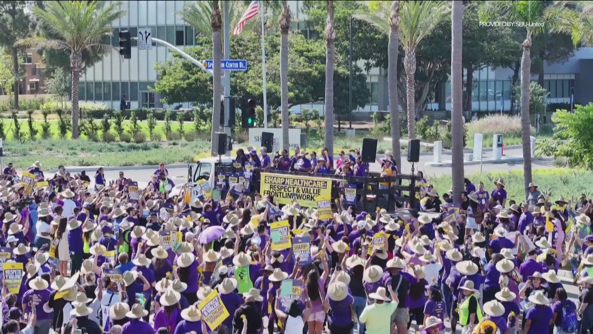 SEIU United Healthcare Workers West said they are demanding higher pay, better working conditions.