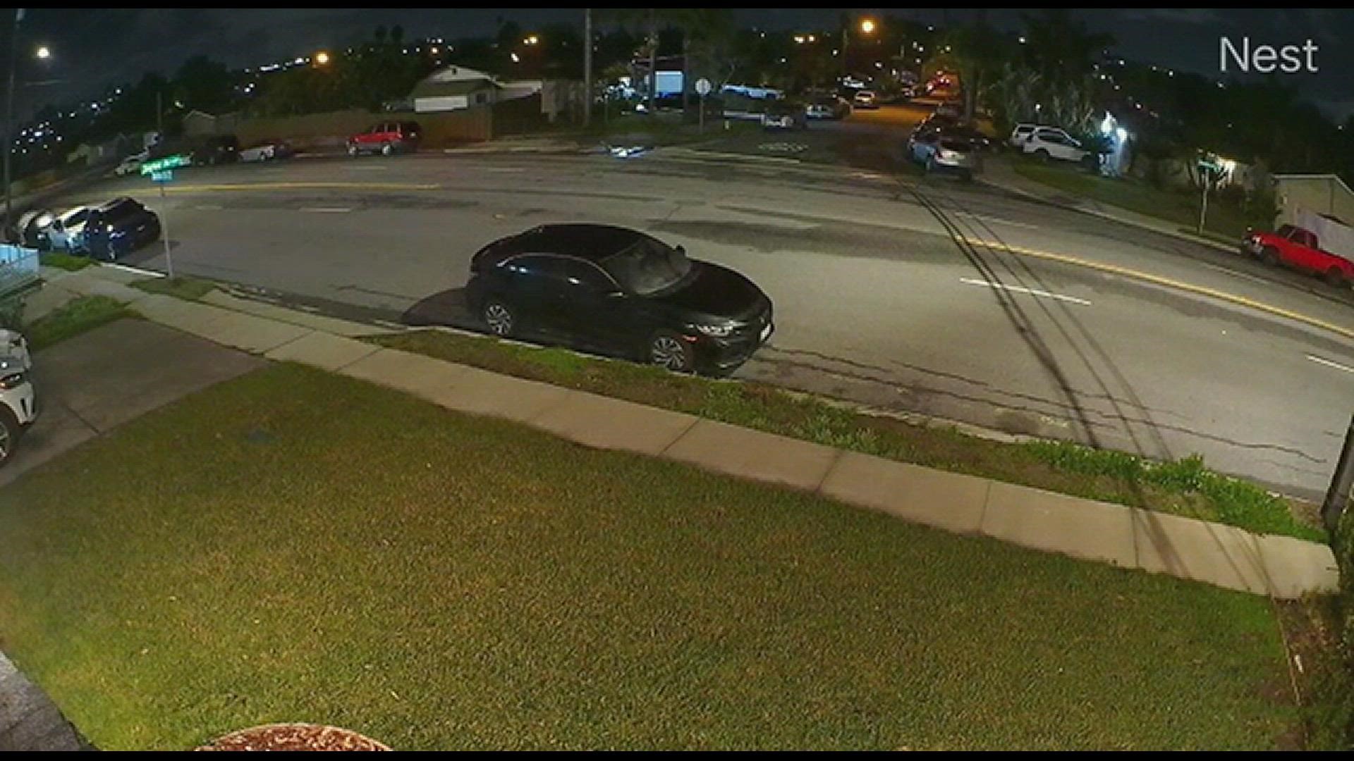 Raw video: Street racing caught on home security video in Spring Valley.