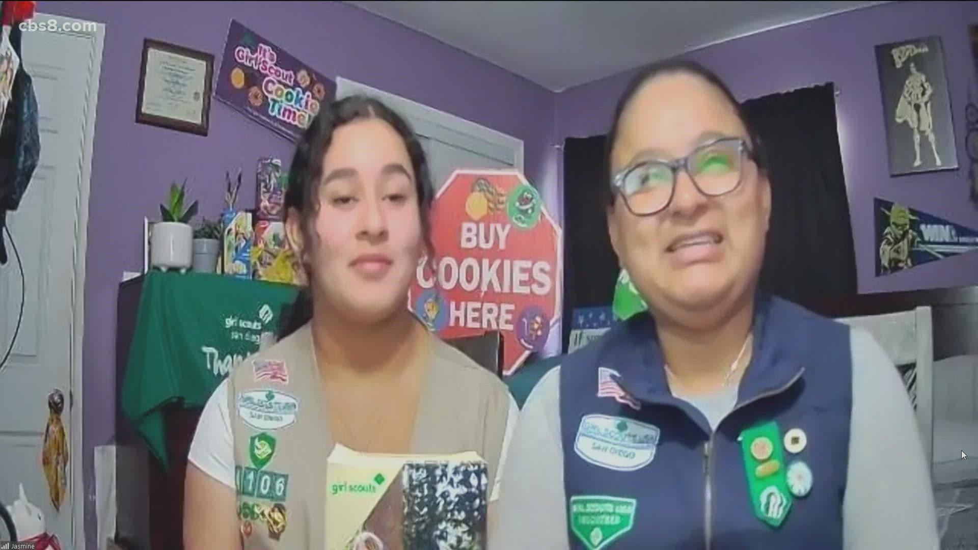 Troop Leader Maritza Gomez and Jasmine Araujo, Senior Girl Scout from Troop 4106 tell us about the new cookies.