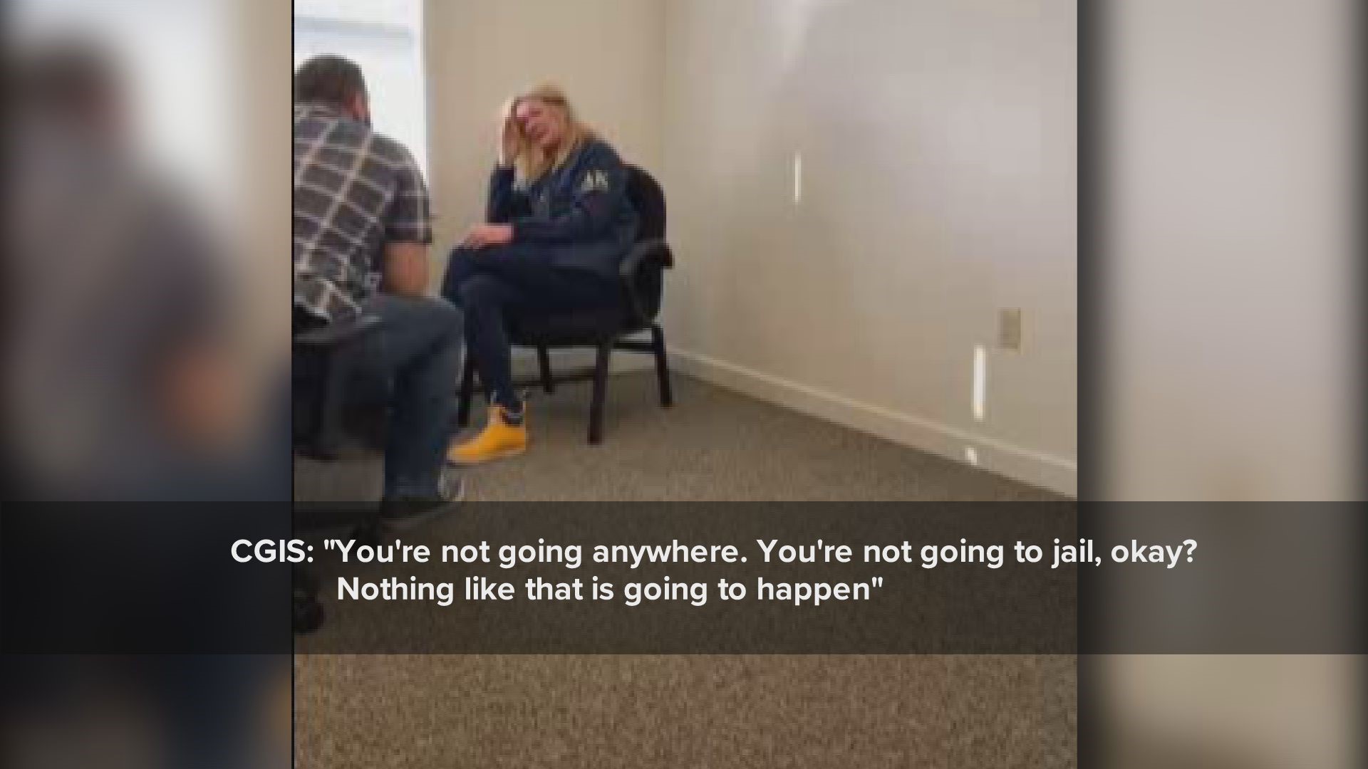 CGIS special agents question Coast Guard Petty Officer Kate Richard on June 19, 2020, two months after her 5-month-old baby was found dead the family's crib.